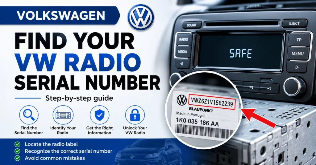 Volkswagen radio serial number guide for finding a VW radio code