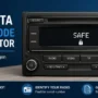 VW Jetta radio displaying SAFE for radio code identification