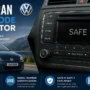 VW Sharan radio displaying SAFE with lock symbol