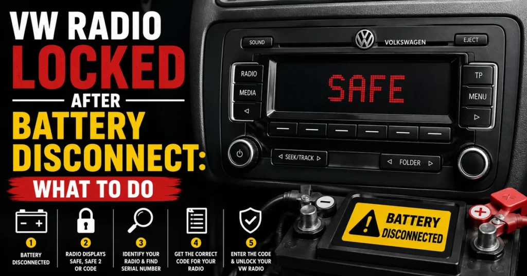 VW radio locked after battery disconnect