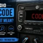 VW radio displaying CODE message for security code recovery