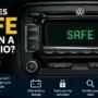 VW radio displaying SAFE security message